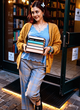 Emma-Jane MacKinnon-Lee, exiting her favourite book store