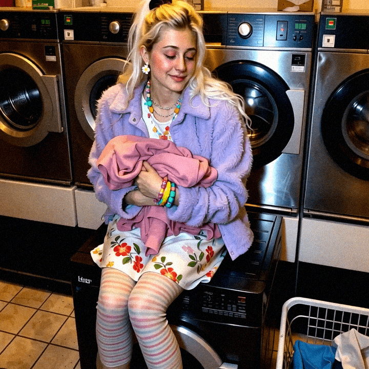Emma-Jane MacKinnon-Lee, at the laundromat