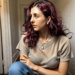 Emma-Jane MacKinnon-Lee in a liminal corridor with yellow light